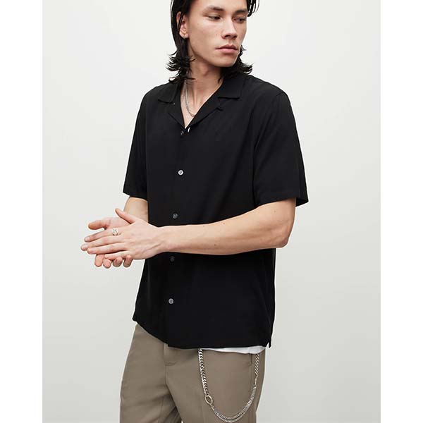 Allsaints Australia Mens Venice Ramskull Shirt Black AU45-053